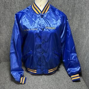 Vtg King Louie USA MADE Women’s Button Up Bomber Jacket (CSEA) CA, School (Sz L)